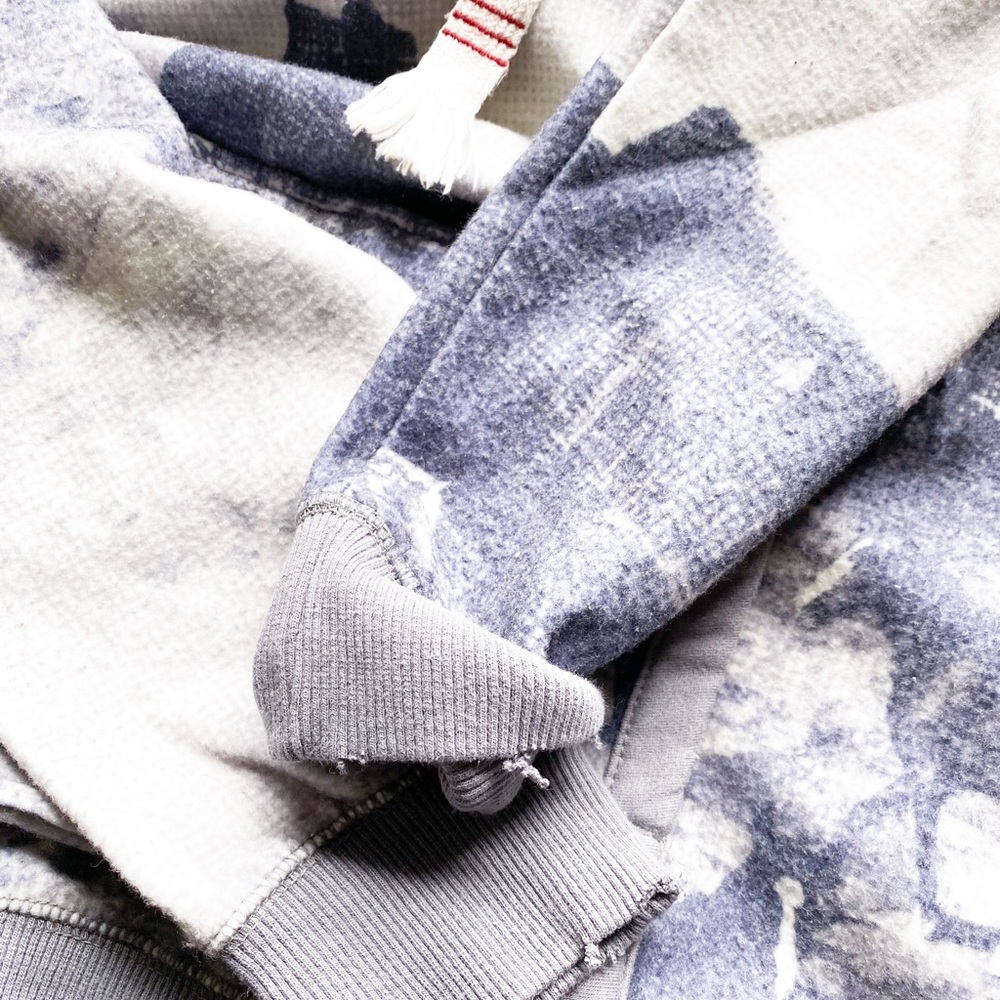 Distressed Country Western Horses Retro Vintage Blanket Fleece Reworked Hoodie - Picture 4 of 4